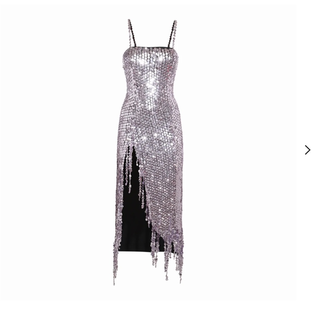 The Attico Avery Embellished Sleeveless Midi Dress 42